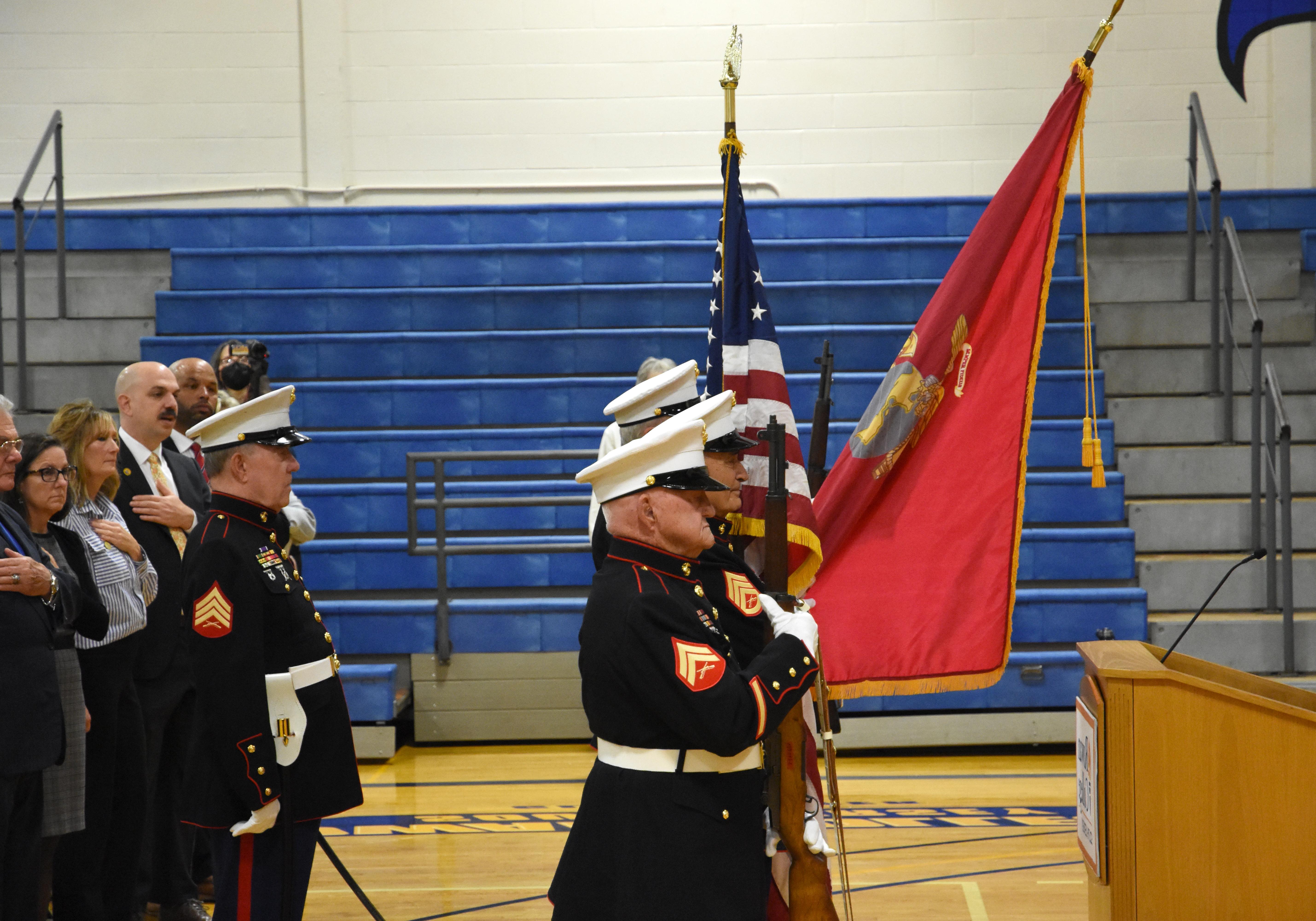 Veteran's performing a drill